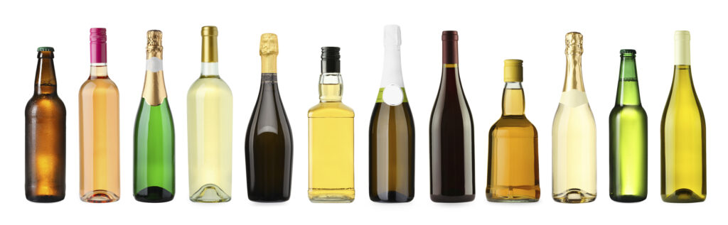 graphic of assortment of liquor, beer and wine products